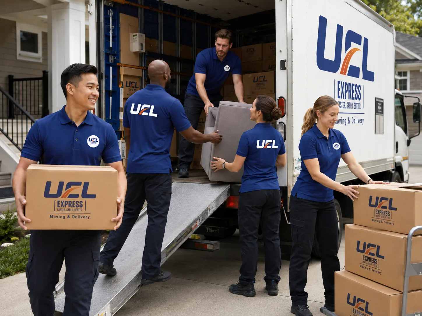UCL Express movers loading a truck
